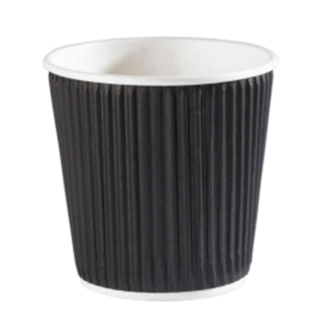 4oz Black Ripple Cups (25)