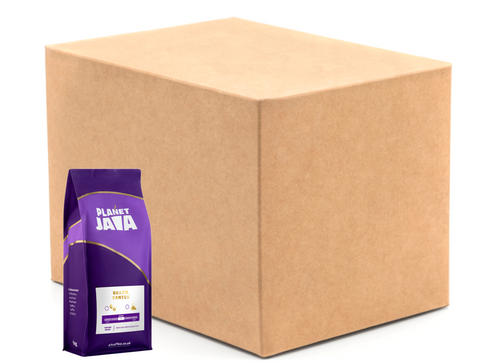 Planet Java Brazilian Santos 100% Arabica Coffee Beans (15 x 1kg) Bulk Case £9.33/kg