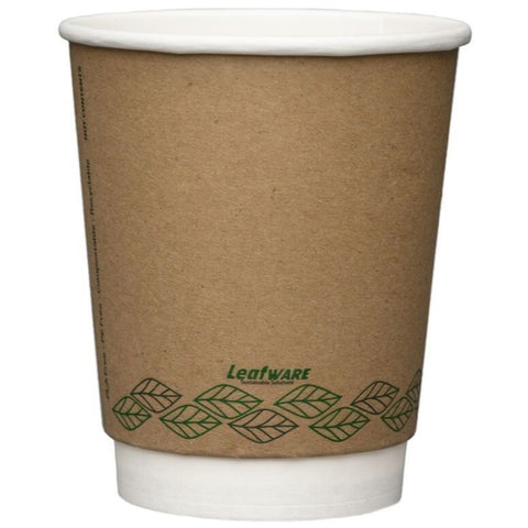 12oz Leafware Kraft Double Wall Cups (500)