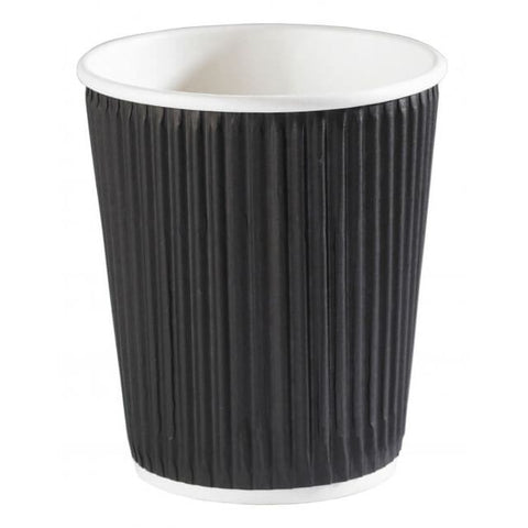 8oz Black Ripple Cups (100)