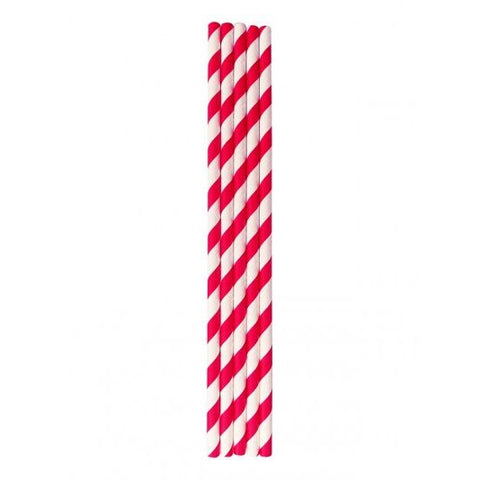 Paper Straws - Red & White Striped (250)