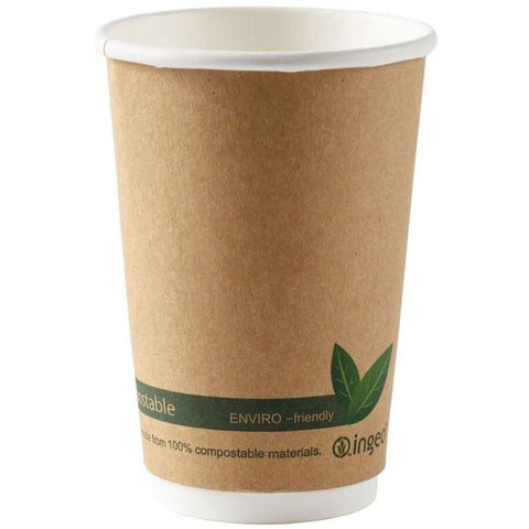 16oz Double Wall Compostable Cups - Ingeo (100)