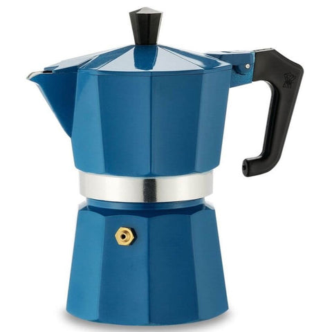 Pezzetti Teal Blue 3 Cup Moka Coffee Pot