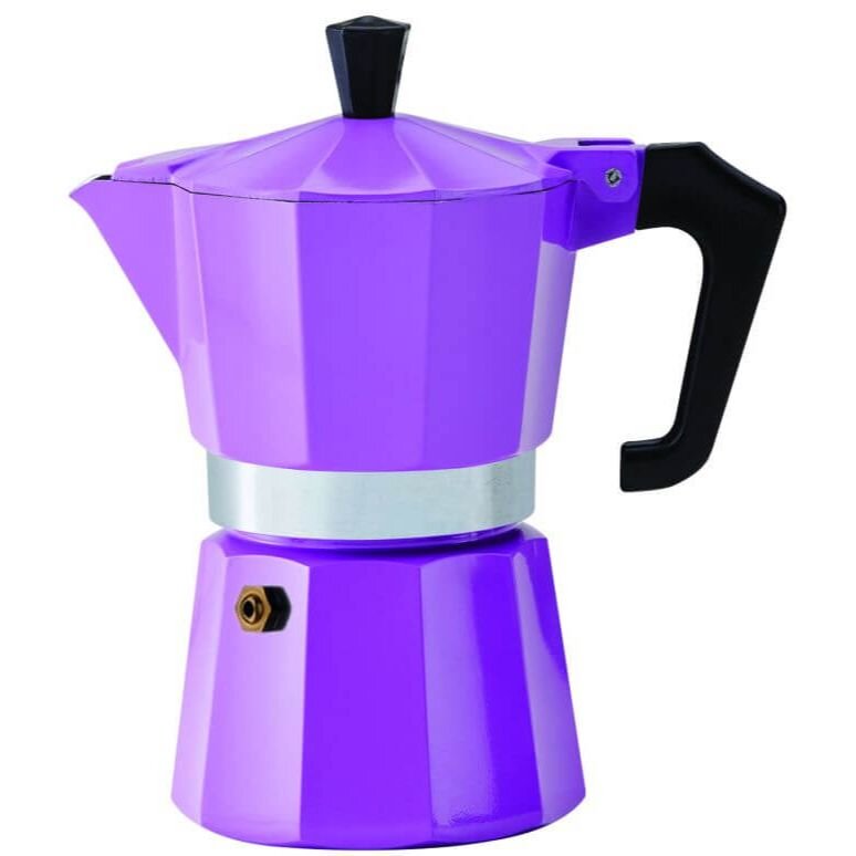 Coffee Makers Espresso Machine (2 Cups) Clear Top, Double Valve Moka Pot,  Hand Brewed Coffee Pot, Coffee Percolator (Color : Purple, Size : 90ML)