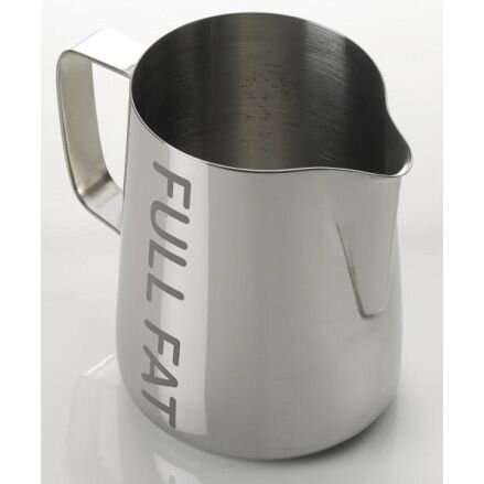 Milk Frothing Jug - Etched 'Full Fat' (1 Litre)