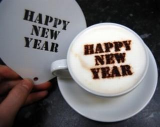 Happy New Year Coffee Stencil
