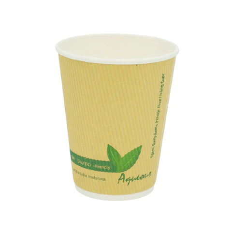 12oz Compostable Kraft Ripple Cups