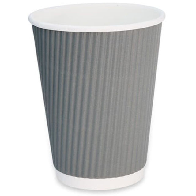 12oz Grey Signature Ripple Disposable Cups | Pack of 100 – A1 Coffee