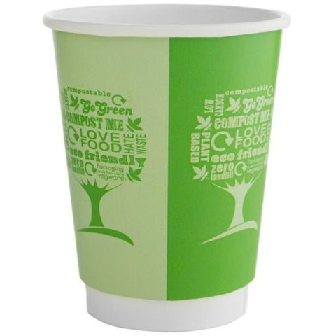 12oz Vegware Green Double Wall Cups