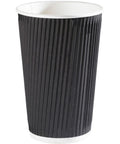 16oz Black Ripple Takeaway Cups