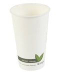 16oz Compostable White Coffee Cups 