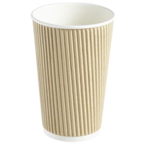 thumbnail image 2 of 100 X 12oz Kraft Ripple Wall Disposable Coffee Cups With Lids - Brown, Perfect For All Occasions 2 of 2