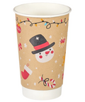 8oz Kraft Xmas Cups 