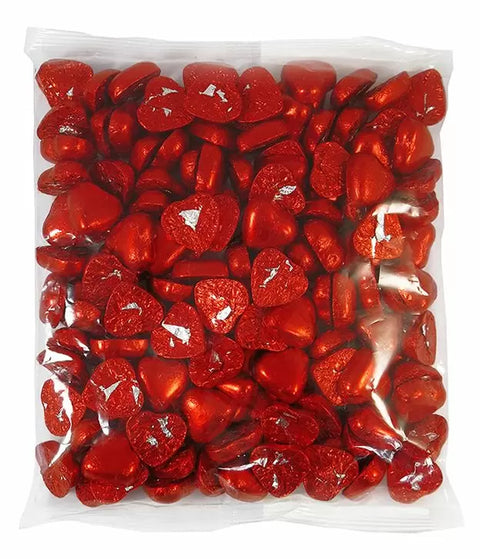 Milk Chocolate Hearts In Red Foil (1kg)