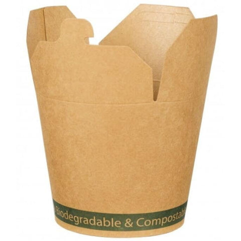 26oz Kraft Compostable Round Food Pails