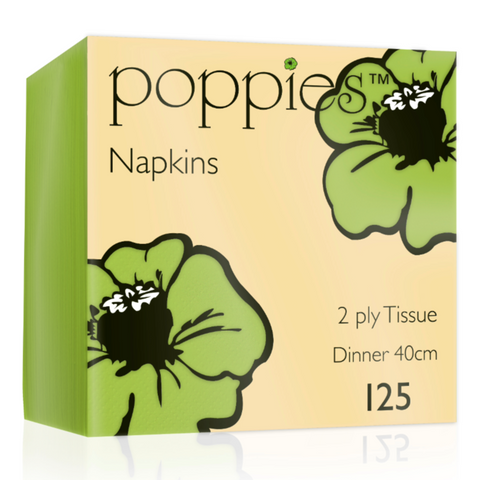 2 Ply Napkin - Lime Zest 40x40cm 4 Fold (125)