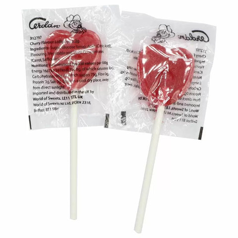 Cherry Heart Lollipops (200)