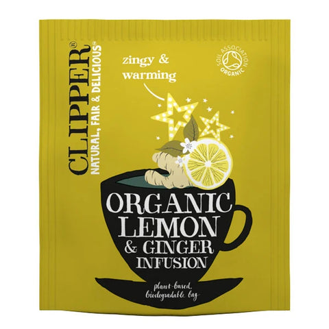 Clipper Organic Lemon And Ginger Envelope Tea Bags (25)