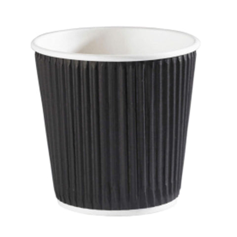 4oz Black Ripple Takeaway Cups