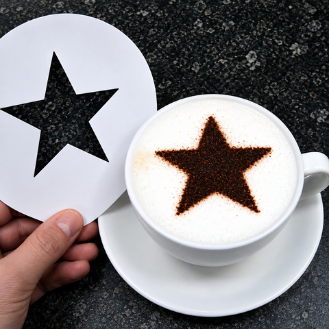 5 Pointed Star Latte Art Coffee Stencil