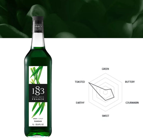 1883 Maison Routin Pandan Syrup - 1 Litre (Plastic Bottle)