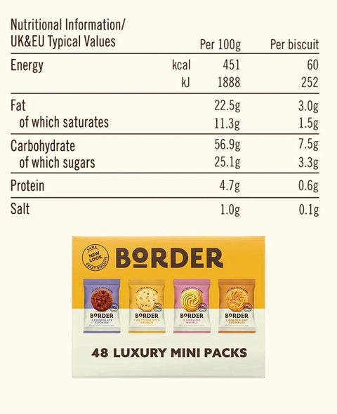 Border Luxury Mini Biscuits (48 x 2) - 4 Varieties