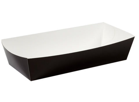 6" Black Cardboard Food Tray (125)