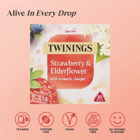 Twinings Strawberry & Elderflower Tea Bags (20)