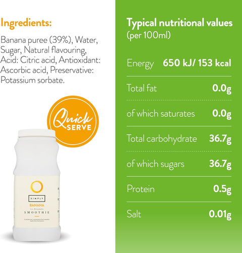 Simply Banana Smoothie 1 Litre