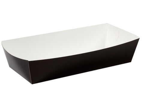 7" x 5" Black Cardboard Food Tray