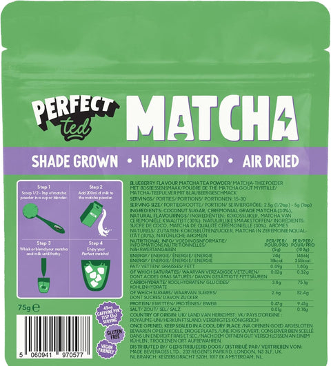 Perfect Ted Ceremonial Grade Blueberry Matcha 75g Bag