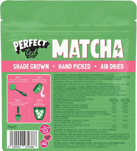 Perfect Ted Ceremonial Grade Strawberry Matcha 75g Bag
