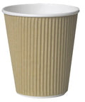 8oz Kraft Ripple Disposable Cups