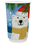 8oz Polar Bear Double Wall Compostable Xmas Cups