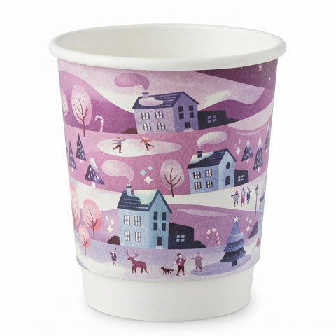 8oz Vegware Xmas Double Wall Compostable Cups