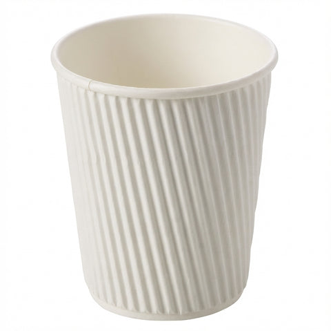 8oz White Ripple Cups