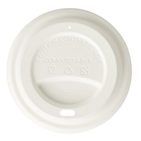Bagasse Compostable Lids For 12-20oz Disposable Cups