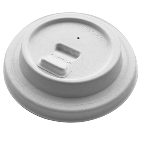 8oz Bagasse Compostable Lift & Lock Lids (1000)