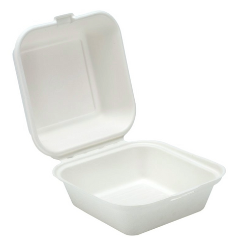 Bagasse Hamburger Clamshell Box (125)