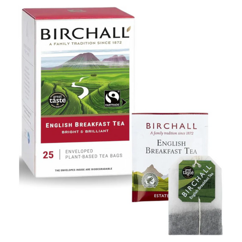 Birchall English Breakfast Fairtrade Rainforest Envelope Tea Bags (25)