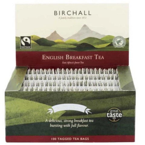 Birchall Fairtrade English Breakfast String & Tag Tea Bags (100)