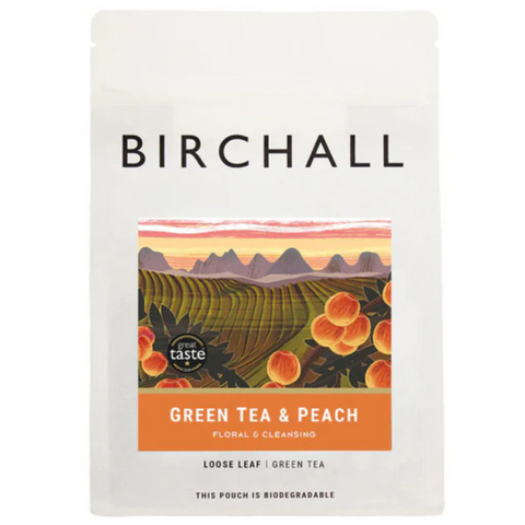 Birchall Green Tea & Peach Loose Leaf Tea (125g)