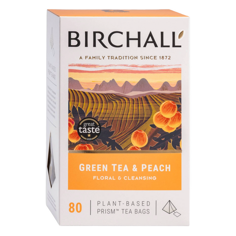 Birchall Green Tea & Peach Prism Tea Bags (80)