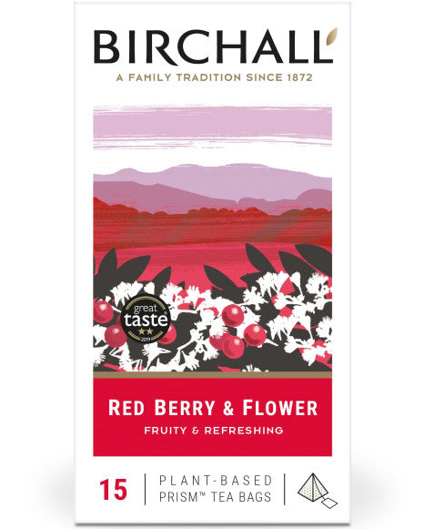 Birchall Red Berry Flower Prism Tea Bags