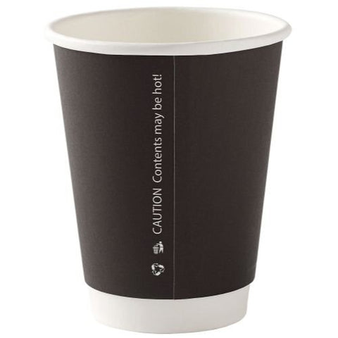 Black 12oz Double Wall Takeaway Coffee Cups