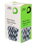 Black And White Striped Paper Straws