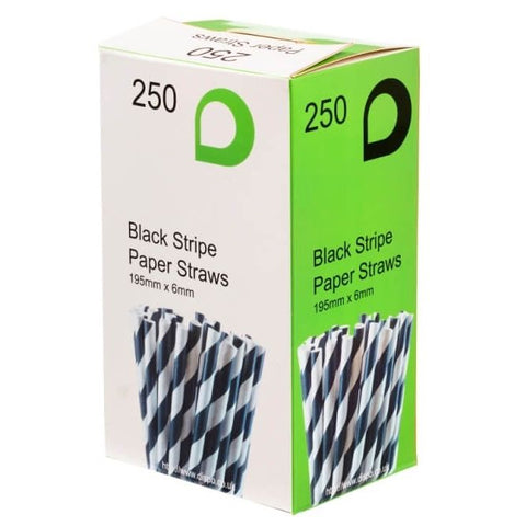 Black And White Striped Paper Straws