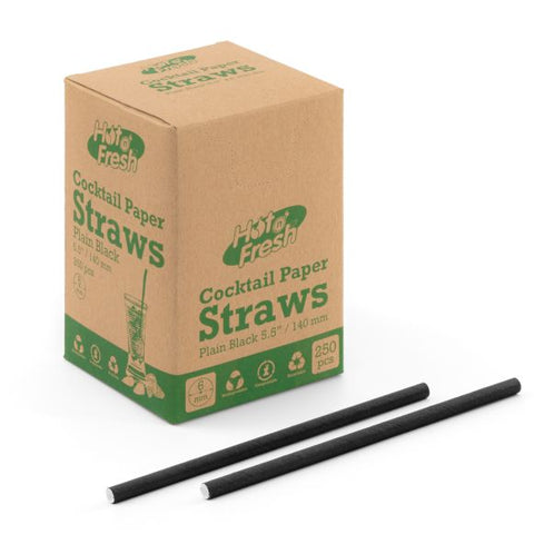 Black Paper Cocktail Straws