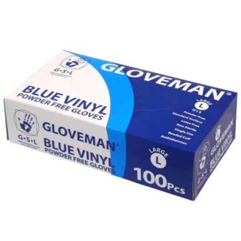 Blue Vinyl Gloves Powder Free - Extra Large (100)