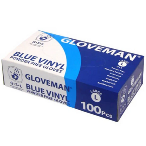 Blue Vinyl Gloves Powder Free - Small (100)